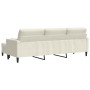 Sofá de 3 plazas con taburete de terciopelo crema 210 cm by , Sofas - Ref: Foro24-3278285, Price: 372,00 €, Discount: %