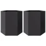 Jardineras hexagonales 2 uds acero negra 46x40x45 cm by , Pots and planters - Ref: Foro24-851109, Price: 86,25 €, Discount: %