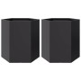 Sechseckige Pflanzgefäße 2 Stück Schwarz Stahl 46x40x45 cm von , Töpfe und Pflanzgefäße - Ref: Foro24-851109, Preis: 90,01 €,...