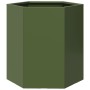 Jardinera hexagonal de acero verde 46x40x45 cm by , Pots and planters - Ref: Foro24-851114, Price: 45,50 €, Discount: %