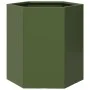 Jardinera hexagonal de acero verde 46x40x45 cm by , Pots and planters - Ref: Foro24-851114, Price: 43,52 €, Discount: %