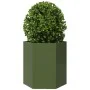 Jardinera hexagonal de acero verde 46x40x45 cm by , Pots and planters - Ref: Foro24-851114, Price: 43,52 €, Discount: %