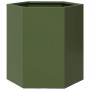 Jardinera hexagonal de acero verde 46x40x45 cm by , Pots and planters - Ref: Foro24-851114, Price: 45,50 €, Discount: %