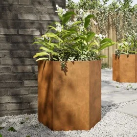 Jardineras hexagonales 46x40x45 cm acero desgastado by , Pots and planters - Ref: Foro24-851121, Price: 76,70 €, Discount: %