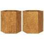 Jardineras hexagonales 46x40x45 cm acero desgastado by , Pots and planters - Ref: Foro24-851121, Price: 67,02 €, Discount: %