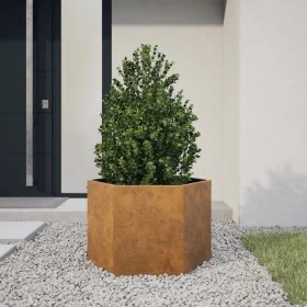 Jardinera hexagonal 69x60x45 cm acero desgastado de , Maceteros y jardineras - Ref: Foro24-851128, Precio: 64,52 €, Descuento: %
