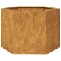 Jardinera hexagonal 69x60x45 cm acero desgastado by , Pots and planters - Ref: Foro24-851128, Price: 64,52 €, Discount: %
