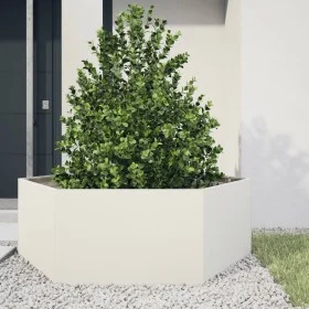 Jardinera hexagonal acero blanco 138x120x45 cm by , Pots and planters - Ref: Foro24-851137, Price: 94,91 €, Discount: %
