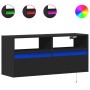 Schwarzer TV-Wandhalter mit LED-Lichtern 100x31x45 cm. von , TV-Möbel - Ref: Foro24-852335, Preis: 74,90 €, Rabatt: %
