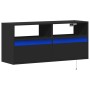 Schwarzer TV-Wandhalter mit LED-Lichtern 100x31x45 cm. von , TV-Möbel - Ref: Foro24-852335, Preis: 74,90 €, Rabatt: %