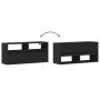 Schwarzer TV-Wandhalter mit LED-Lichtern 100x31x45 cm. von , TV-Möbel - Ref: Foro24-852335, Preis: 74,90 €, Rabatt: %