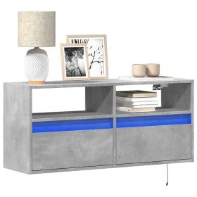 Wand-TV-Möbel mit LED-Lichtern in Betongrau 100x31x45 cm von , TV-Möbel - Ref: Foro24-852337, Preis: 66,96 €, Rabatt: %