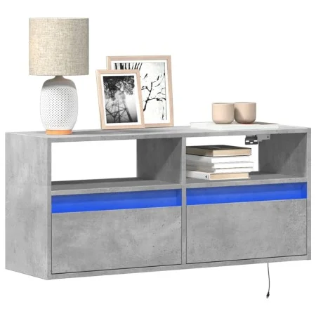 Wand-TV-Möbel mit LED-Lichtern in Betongrau 100x31x45 cm von , TV-Möbel - Ref: Foro24-852337, Preis: 66,96 €, Rabatt: %