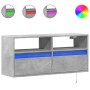 Mueble de TV de pared con luces LED gris hormigón 100x31x45 cm by , TV Furniture - Ref: Foro24-852337, Price: 67,80 €, Discou...