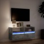 Mueble de TV de pared con luces LED gris hormigón 100x31x45 cm by , TV Furniture - Ref: Foro24-852337, Price: 67,80 €, Discou...