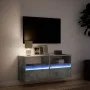 Wand-TV-Möbel mit LED-Lichtern in Betongrau 100x31x45 cm von , TV-Möbel - Ref: Foro24-852337, Preis: 66,96 €, Rabatt: %