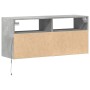 Mueble de TV de pared con luces LED gris hormigón 100x31x45 cm by , TV Furniture - Ref: Foro24-852337, Price: 67,80 €, Discou...