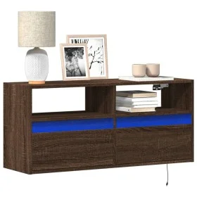 Wand-TV-Möbel mit LED-Lichtern in Eichenbraun 100x31x45 cm von , TV-Möbel - Ref: Foro24-852340, Preis: 72,55 €, Rabatt: %