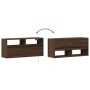 Mueble de TV de pared con luces LED marrón roble 100x31x45 cm de , Muebles TV - Ref: Foro24-852340, Precio: 75,63 €