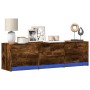 Mueble de TV LED madera ingeniería roble ahumado 140x34x40 cm de , Muebles TV - Ref: Foro24-852247, Precio: 102,33 €, Descuen...