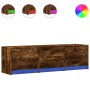 Mueble de TV LED madera ingeniería roble ahumado 140x34x40 cm de , Muebles TV - Ref: Foro24-852247, Precio: 102,33 €, Descuen...