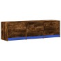 Mueble de TV LED madera ingeniería roble ahumado 140x34x40 cm de , Muebles TV - Ref: Foro24-852247, Precio: 102,33 €, Descuen...