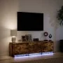 LED-TV-Möbel aus geräucherter Eichen-Ingenieurholz 140x34x40 cm. von , TV-Möbel - Ref: Foro24-852247, Preis: 100,64 €, Rabatt: %