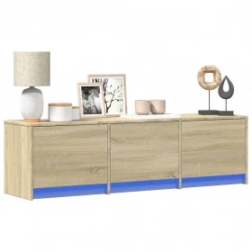 Mueble de TV LED madera de ingeniería roble Sonoma 140x34x40 cm by , TV Furniture - Ref: Foro24-852245, Price: 92,69 €, Disco...