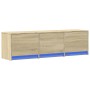 Mueble de TV LED madera de ingeniería roble Sonoma 140x34x40 cm by , TV Furniture - Ref: Foro24-852245, Price: 94,11 €, Disco...