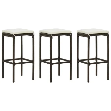 Taburetes de cocina con cojines 3 uds ratán sintético marrón von vidaXL, Küchenhocker - Ref: Foro24-313442, Preis: 98,28 €, R...