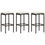 Taburetes de cocina con cojines 3 uds ratán sintético marrón von vidaXL, Küchenhocker - Ref: Foro24-313442, Preis: 99,38 €, R...