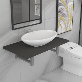 Conjunto de muebles de baño 2 piezas cerámica gris de , Muebles de baño - Ref: Foro24-279331, Precio: 80,05 €, Descuento: %