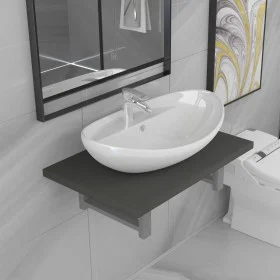 Zweiteiliges Badezimmermöbelset aus Keramik und Eichenholz. von , Badezimmermöbel - Ref: Foro24-279333, Preis: 127,16 €, Raba...