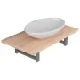 Set of 2-piece bathroom furniture, ceramic oak by , Bathroom furniture - Ref: Foro24-279327, Price: 99,26 €, Discount: %