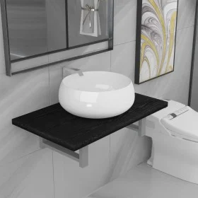 Zweiteiliges Badezimmermöbelset aus schwarzer Keramik. von , Badezimmermöbel - Ref: Foro24-279338, Preis: 93,15 €, Rabatt: %