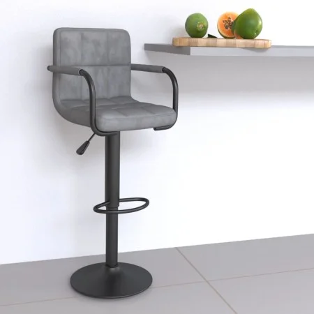Taburete de cocina de terciopelo gris claro de , Taburetes de cocina - Ref: Foro24-334648, Precio: 84,57 €, Descuento: %