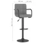 Taburete de cocina de terciopelo gris claro de , Taburetes de cocina - Ref: Foro24-334648, Precio: 84,57 €, Descuento: %