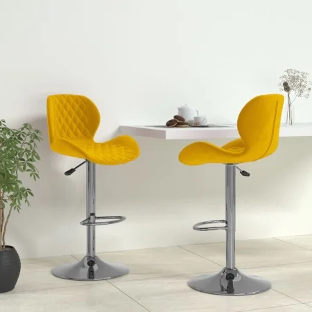 Taburetes de cocina 2 unidades terciopelo amarillo mostaza de , Taburetes de cocina - Ref: Foro24-334918, Precio: 145,89 €, D...
