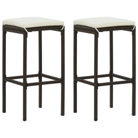 Küchenhocker mit Kissen 2 Stück synthetisches Rattan braun von vidaXL, Küchenhocker - Ref: Foro24-313439, Preis: 51,21 €, Rab...