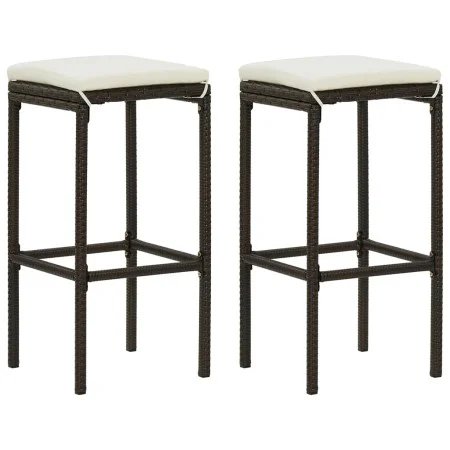 Küchenhocker mit Kissen 2 Stück synthetisches Rattan braun von vidaXL, Küchenhocker - Ref: Foro24-313439, Preis: 50,76 €, Rab...