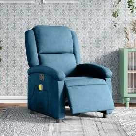 Elektrischer Massage-Fernsehsessel aus blauem Samt von , Sessel - Ref: Foro24-3204299, Preis: 283,77 €, Rabatt: %