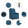 Blue velvet electric massage recliner. by , Armchairs - Ref: Foro24-3204299, Price: 270,22 €, Discount: %