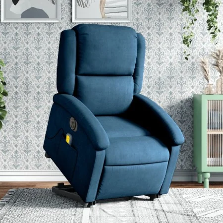 Sillón reclinable de masaje eléctrico elevable terciopelo azul de , Sillones - Ref: Foro24-3204343, Precio: 358,66 €, Descuen...