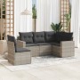 Garden sofa set and cushions 5 pieces light gray synthetic rattan by , Modular outdoor sofas - Ref: Foro24-3251309, Price: 37...