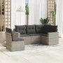 Garden sofa set and cushions 5 pieces light gray synthetic rattan by , Modular outdoor sofas - Ref: Foro24-3251309, Price: 36...