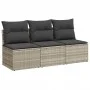 Garden sofa with cushions, 3 seats, light gray synthetic rattan by , Outdoor sofas - Ref: Foro24-366194, Price: 191,03 €, Dis...