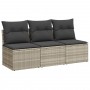 Sofá de jardín con cojines 3 plazas ratán sintético gris claro de , Sofás de exterior - Ref: Foro24-366194, Precio: 193,96 €,...