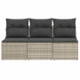Sofá de jardín con cojines 3 plazas ratán sintético gris claro de , Sofás de exterior - Ref: Foro24-366194, Precio: 193,96 €,...