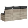 Sofá de jardín con cojines 3 plazas ratán sintético gris claro de , Sofás de exterior - Ref: Foro24-366194, Precio: 193,96 €,...