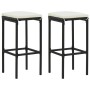 Taburetes de cocina con cojines 2 uds ratán sintético negro von vidaXL, Küchenhocker - Ref: Foro24-313440, Preis: 51,01 €, Ra...